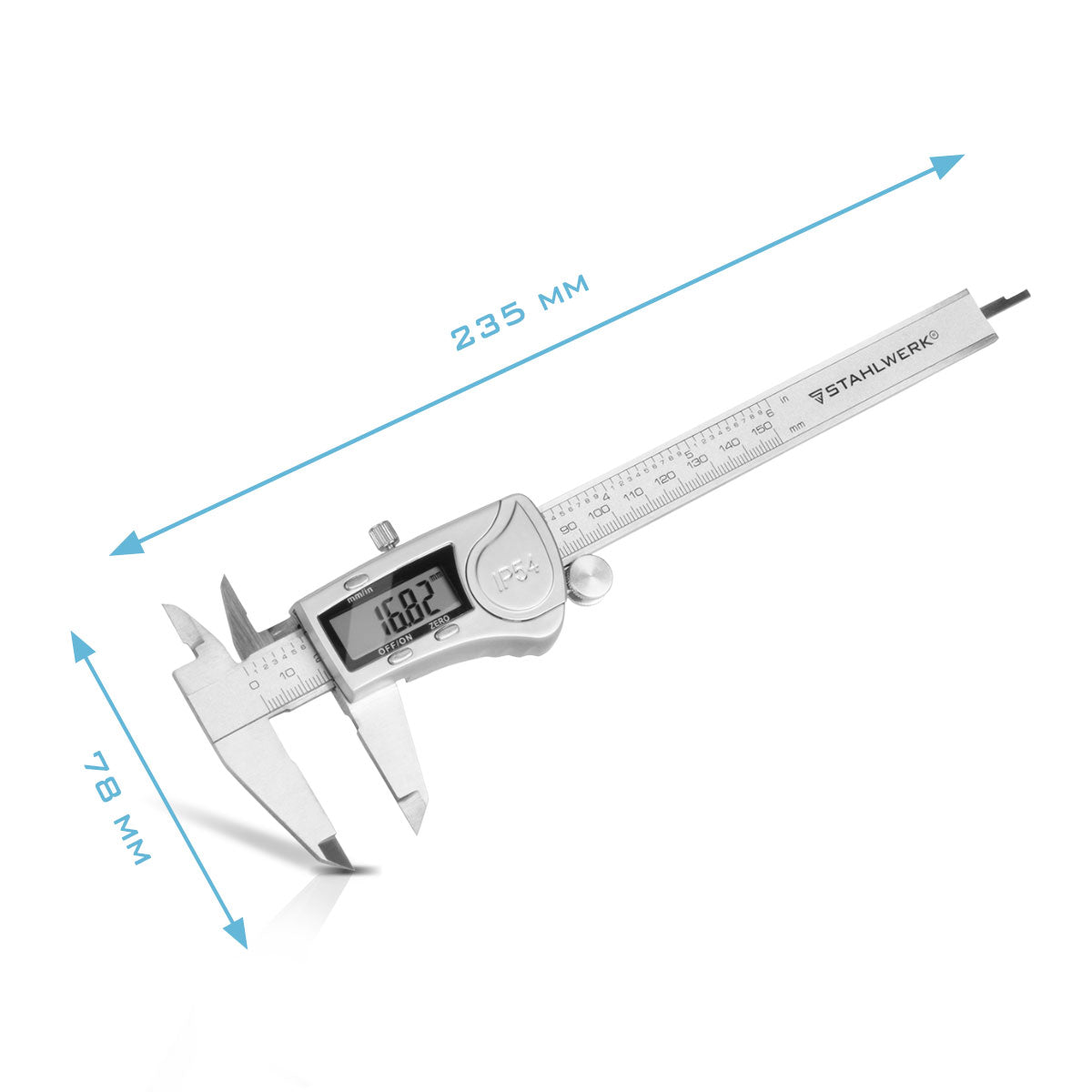 STAHLWERK Digitaler Messschieber DMS-3 ST & Reißnadel 145 mm